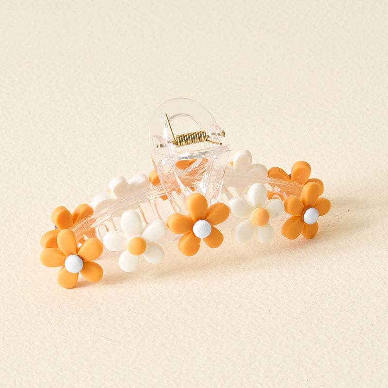 Daisy Claw Clip - Orange