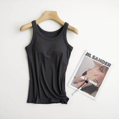 Essential Basic Rib Soft tank top w built in bra