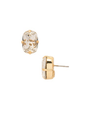 Nia Oval Stud Earrings - Clear