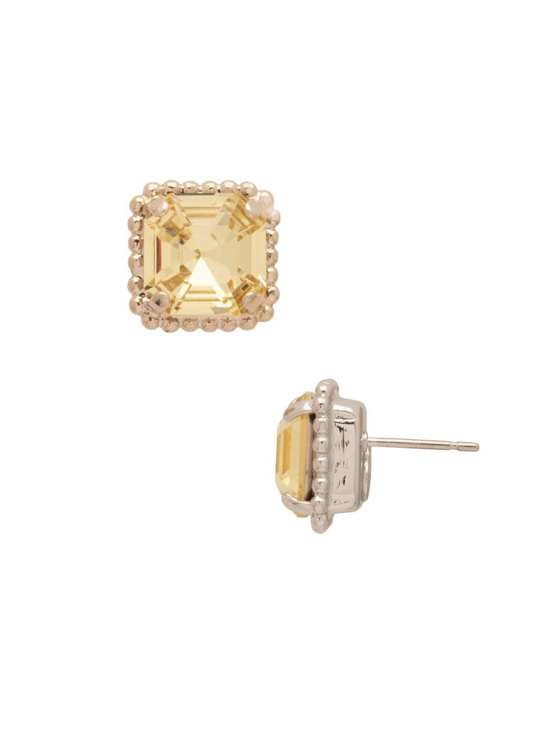 Izzy Decorated Stud Earrings - Yellow