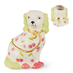 11” cherry dog vase