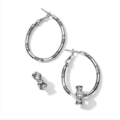 Oval hoop charm earrings