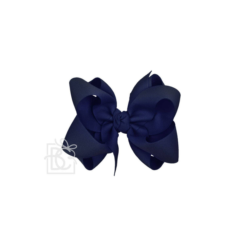 MULTI-LOOP GROSGRAIN BOW ON CLIP: 4.5" Large - 1.5" Ribbon on Alligator Clip
