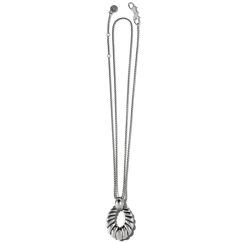 Silver Athena scalloped necklace