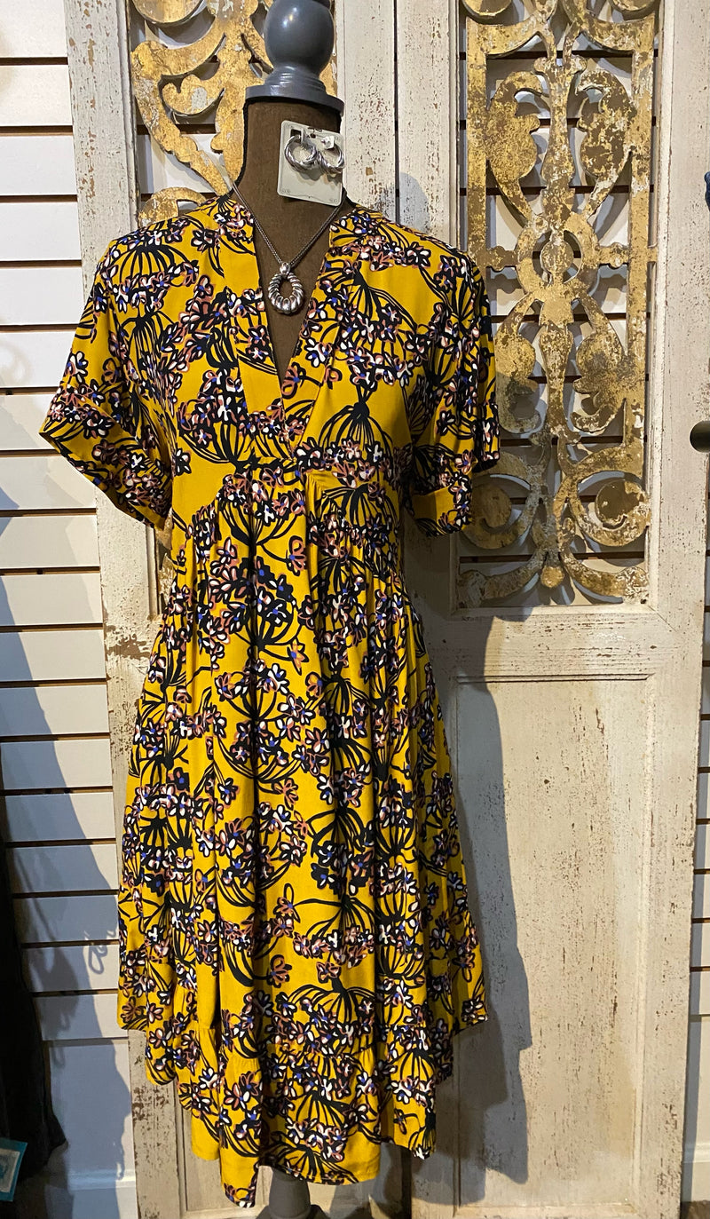 Golden bouquet dress