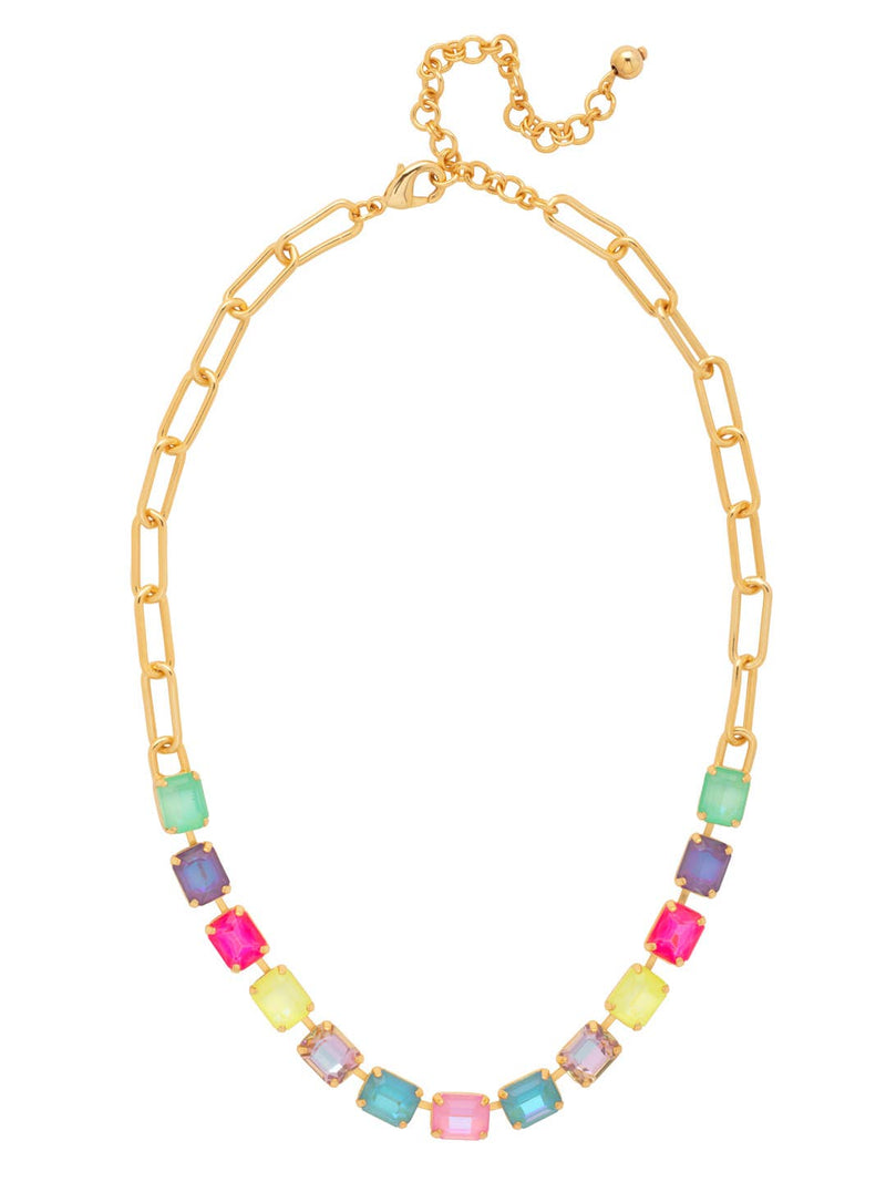 Octavia Paperclip Tennis Necklace - Vibrant