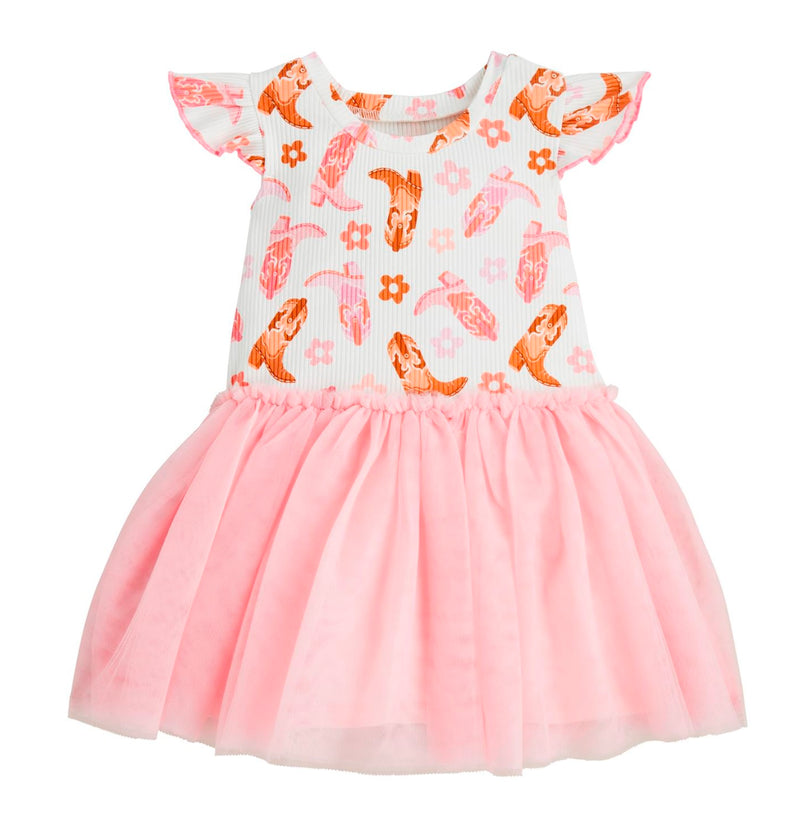 Cowboy print tutu dress