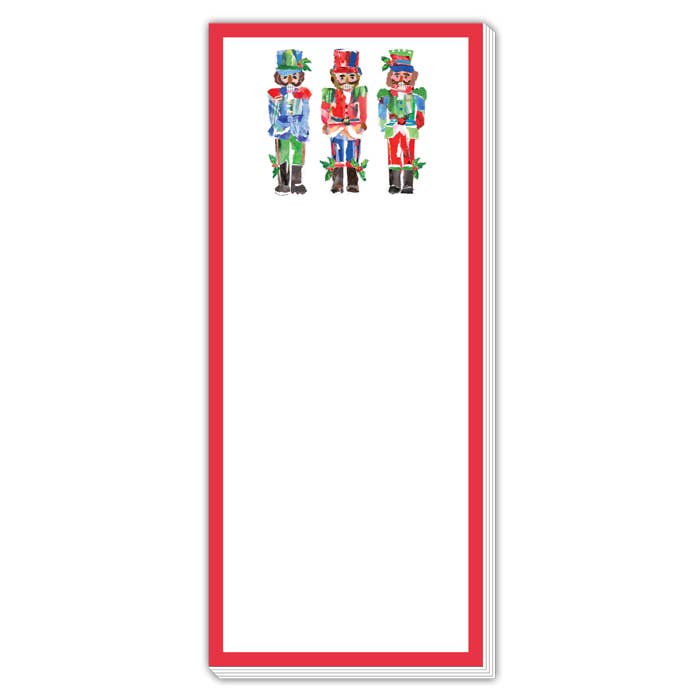 Nutcracker Trio with Red Border Skinny Notepad