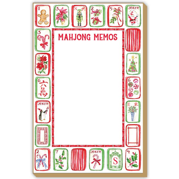 Mahjong Memos Christmas Mahjong Tiles Luxe Large Notepad
