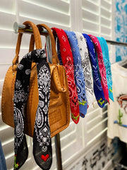 Embroidered Cactus ❤️ Bandana: Black