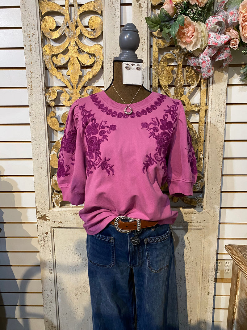 Trails Of flowers Knit Top