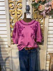 Trails Of flowers Knit Top