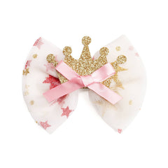 Princess Crown Tulle Bow Clip - Hair Bows - Kids