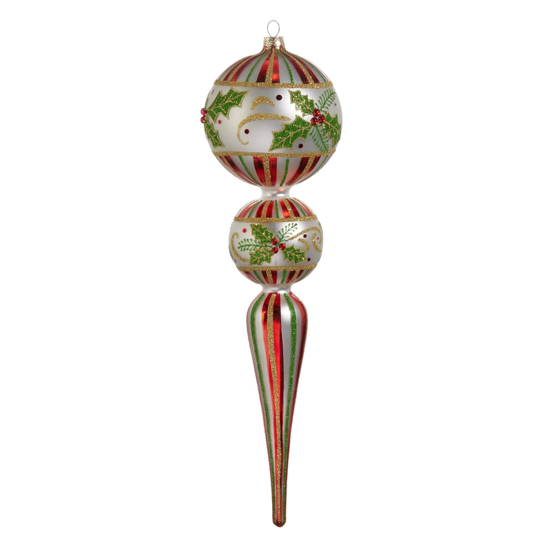 15” holly leaf finial ornament