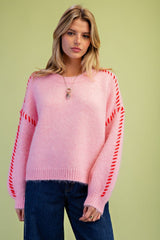 Knitted sweater pink