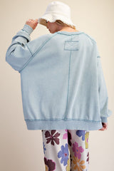 Appliqué flower sweatshirt