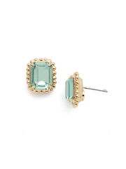 Octavia Scalloped Stud Earrings - Blue