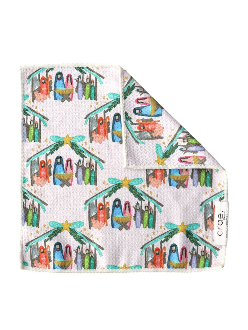 Away in a Manger: Double-Sided Washcloth: Cream / Washcloth (12 in x 12 in)