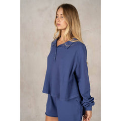 Cotton Terry Contrast Waffle Top with shorts