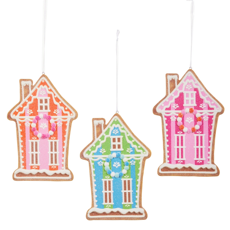 Jolly gingerbread house ornament