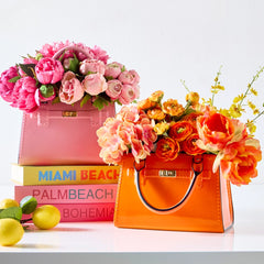 9.5” pink purse vase