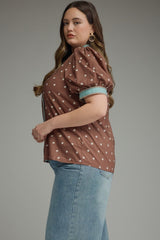 Polka dot button down shirt