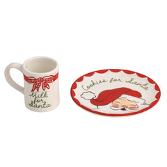 Milk and cookie santa set