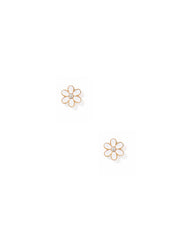 Screwback Stud Earrings - Alli - White