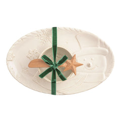 White snowman tidbit tray