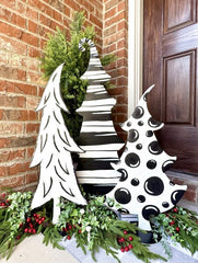 Black and white striped tree