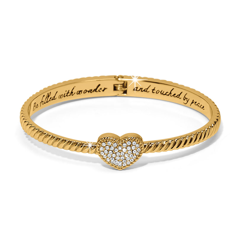 Celestial heart gold bangle
