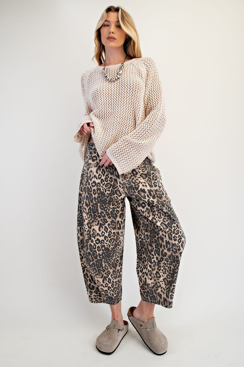 Leopard Barrel Pants