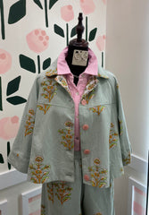 Aqua print swing jacket