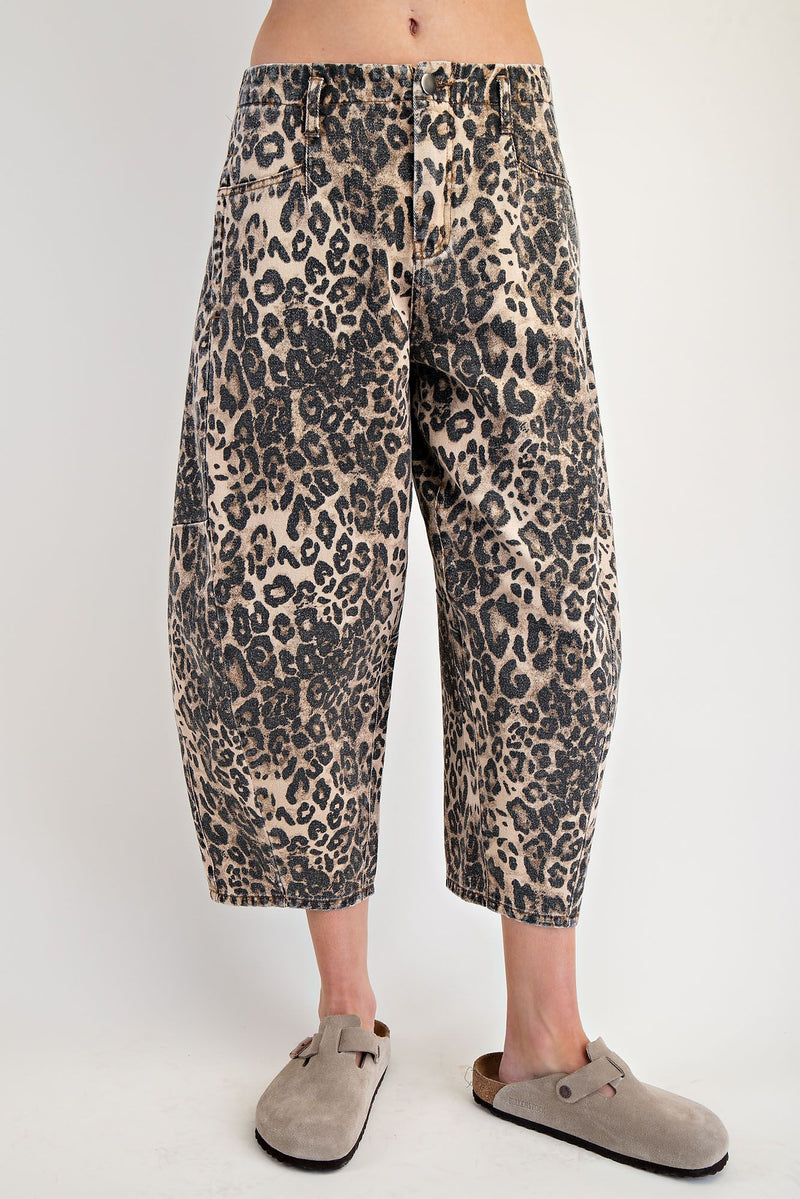 Leopard Barrel Pants