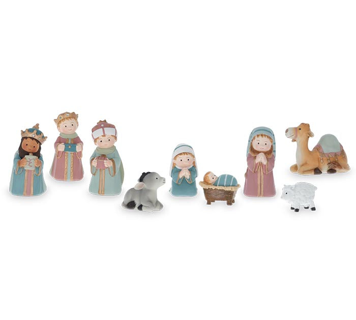9 piece colorful child nativity