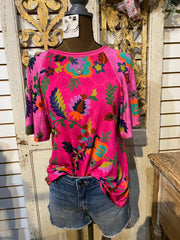 Janie Favorite Flutter sleeve top- Verney