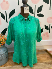 Audrey short sleeve eyelet shirt