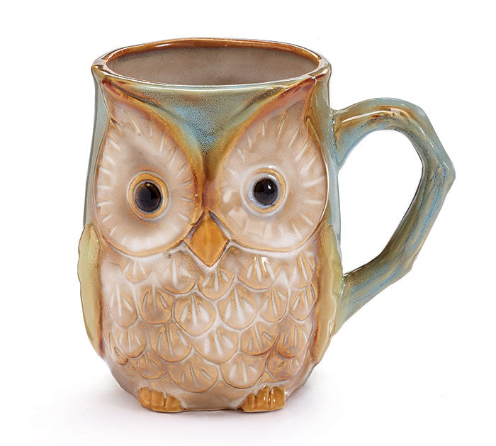 Green owl mug