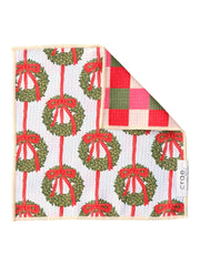 Wrapped in Wreaths: Reversible Washcloth: Cream / Washcloth (12 in x 12 in)