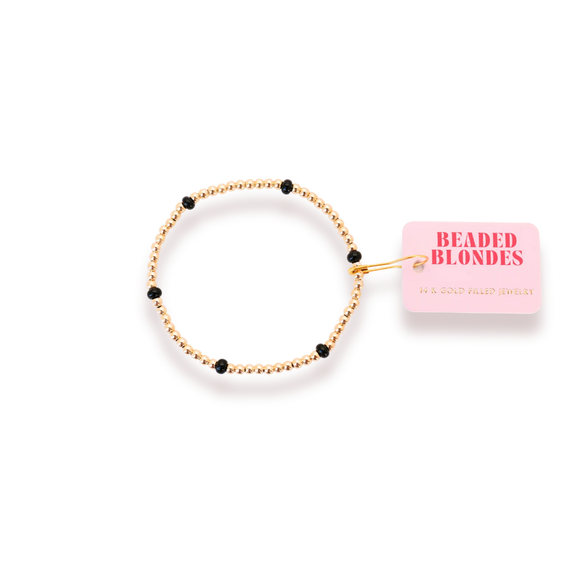 Black Poppi Bracelet: Standard 6.75 inch