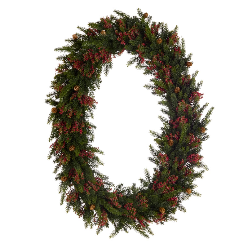 32” oval berry wreath