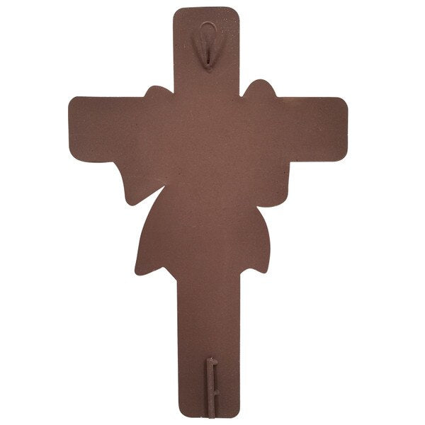 Pink roses on cross with bow