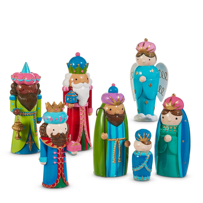 9” multi color nativity