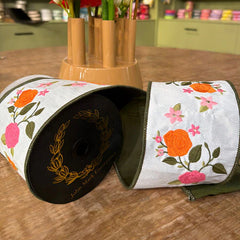 4X5yds Floral on vine Dupion