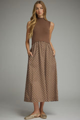 Brown polka dot dress