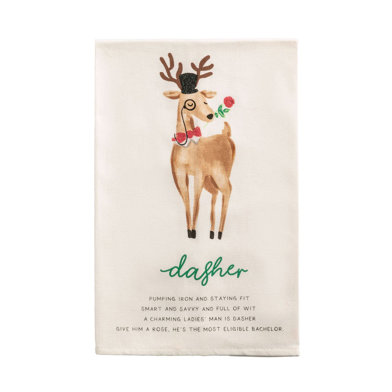 Santas reindeer kitchen towels