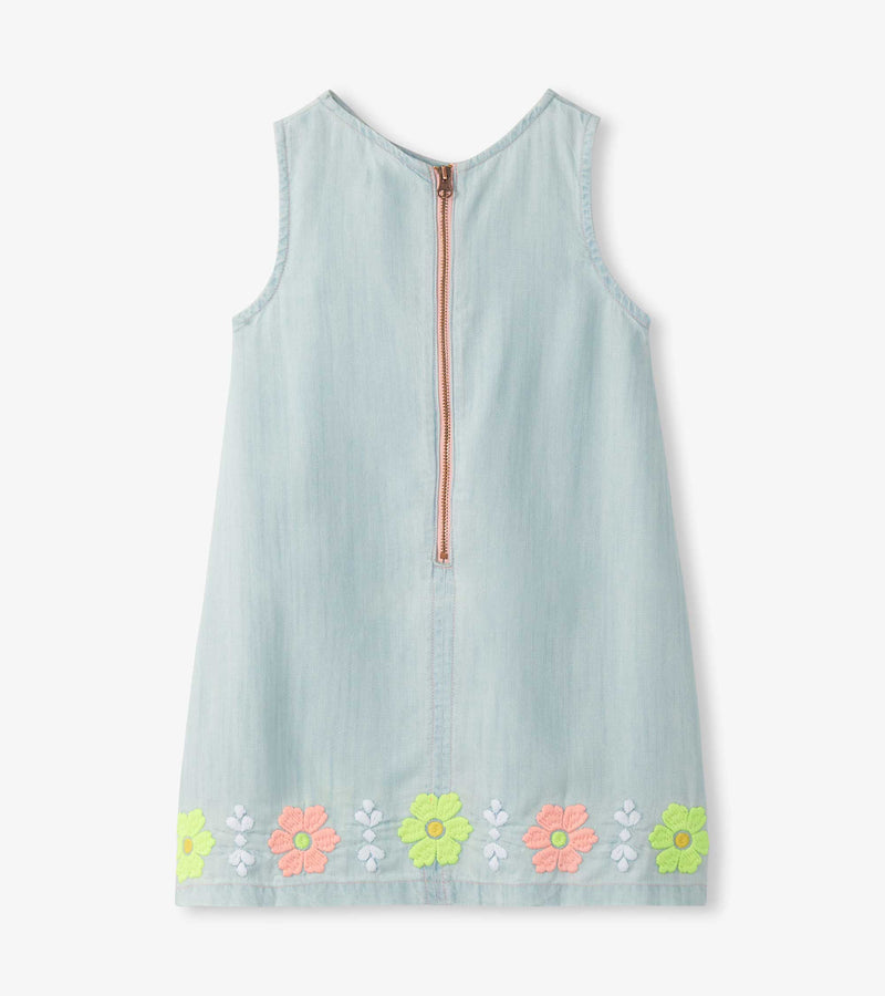 Soft blue Embroidered Pinafore dress