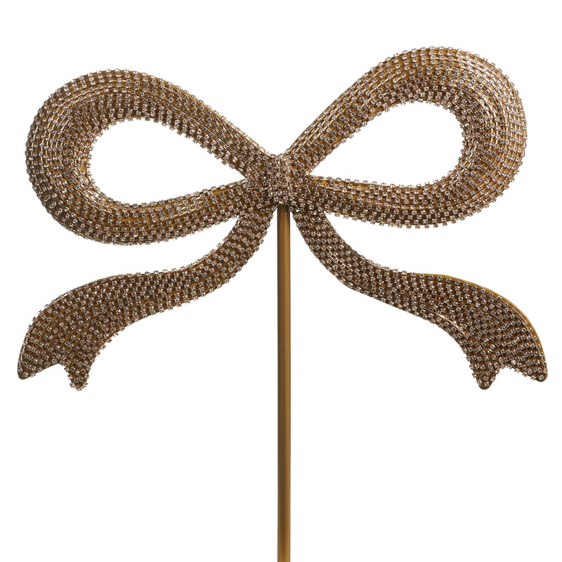 15.5” gold jewel bow tree topper
