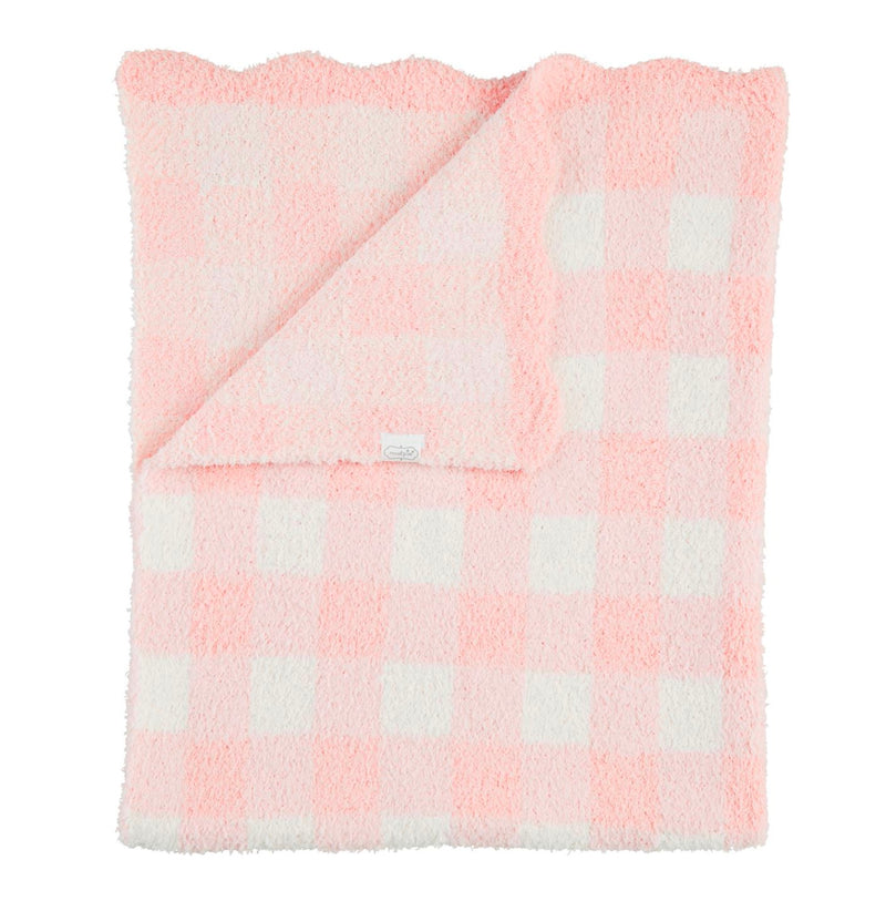 Gingham chenille baby blanket
