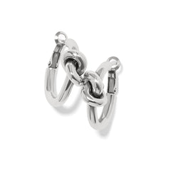 Interlok silver single knot earring
